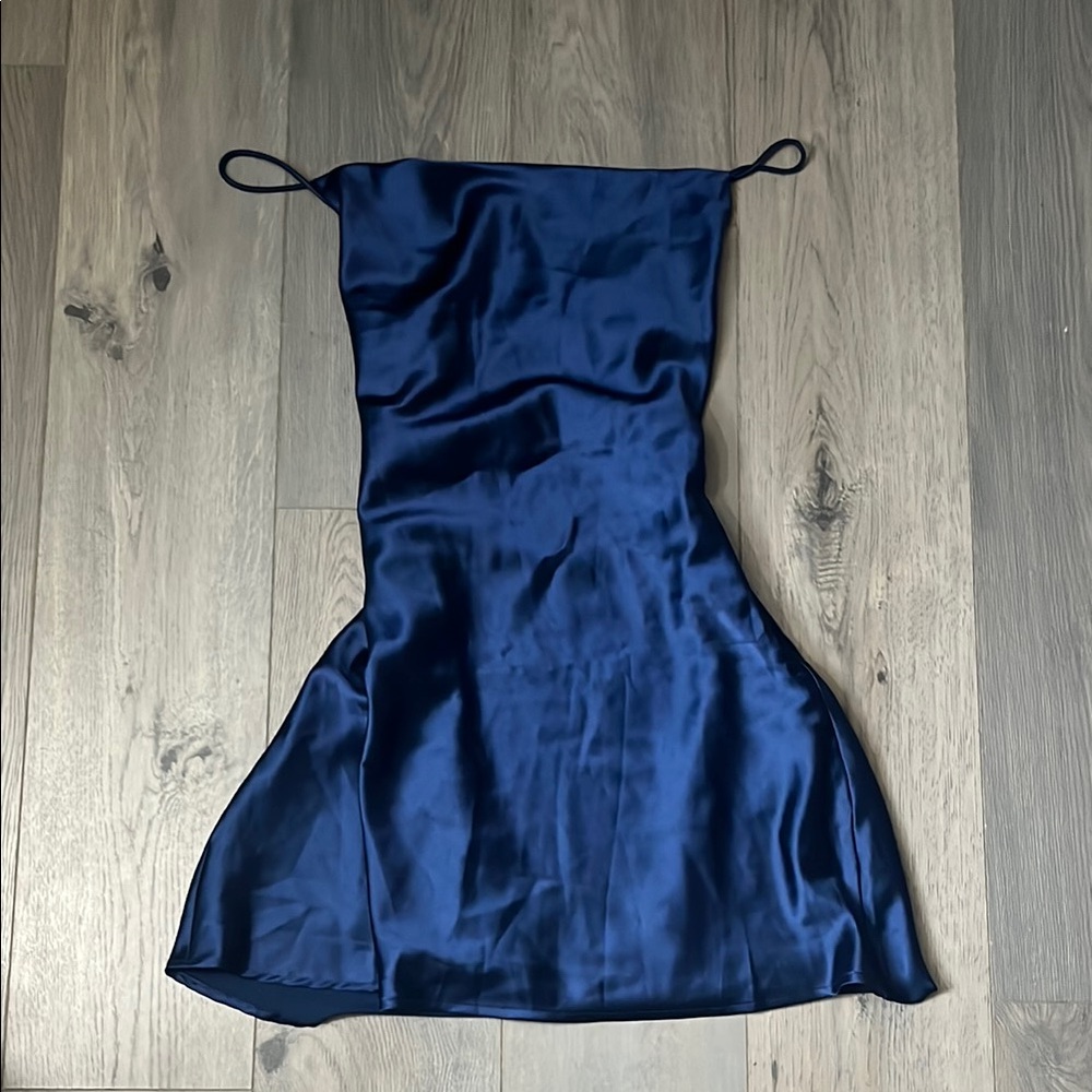 Le Lis Navy Satin Dress